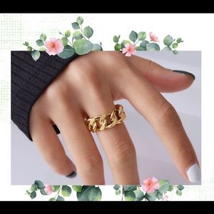 Chain link ring gold plated fashion statement